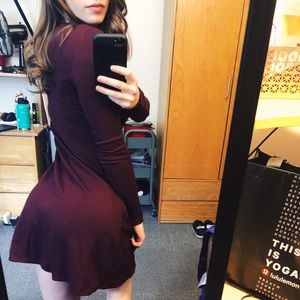 American Apparel Maroon A-Line Dress